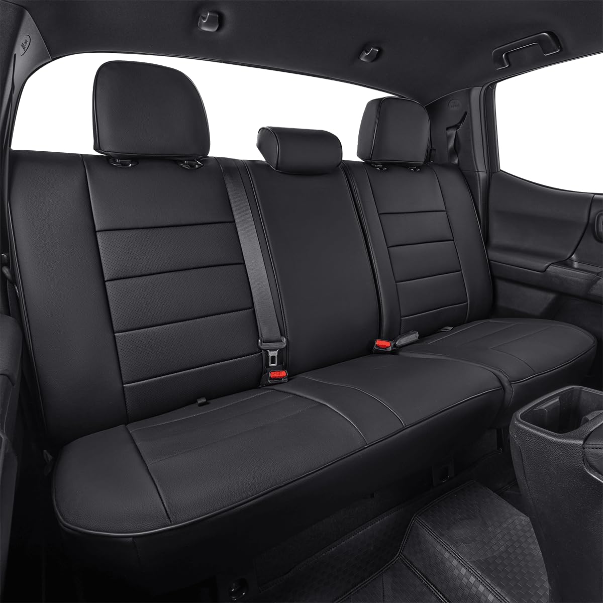EKR Toyota Tacoma 2024-2026 seat covers, faux leather, custom truck full set, black.