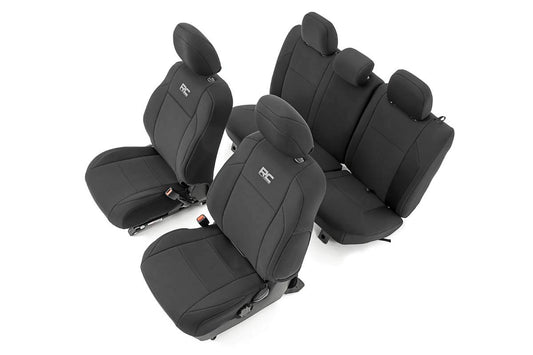 Rough Country Toyota Tacoma 2016-2023 neoprene seat covers, waterproof, UV resistant, padded.