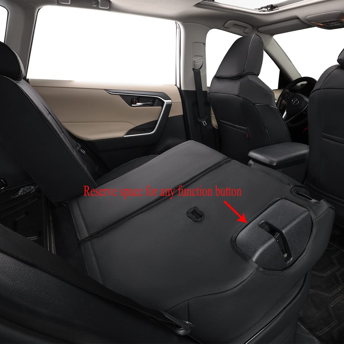 EKR Toyota RAV4 2019-2025 seat covers, faux leather SUV full set, black.