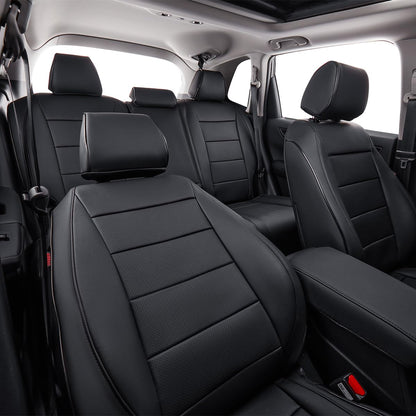 EKR Honda CR-V 2023-2026 seat covers, waterproof faux leather, custom full set, black.