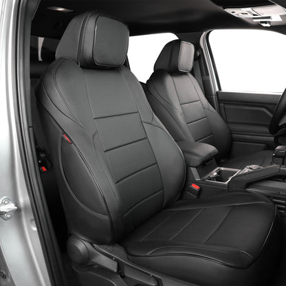EKR Toyota Tacoma 2024-2026 seat covers, faux leather, custom truck full set, black.
