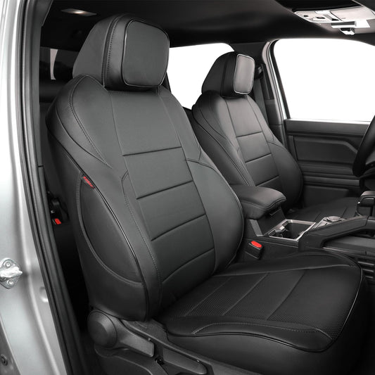 EKR Toyota Tacoma 2024-2026 seat covers, faux leather, custom truck full set, black.