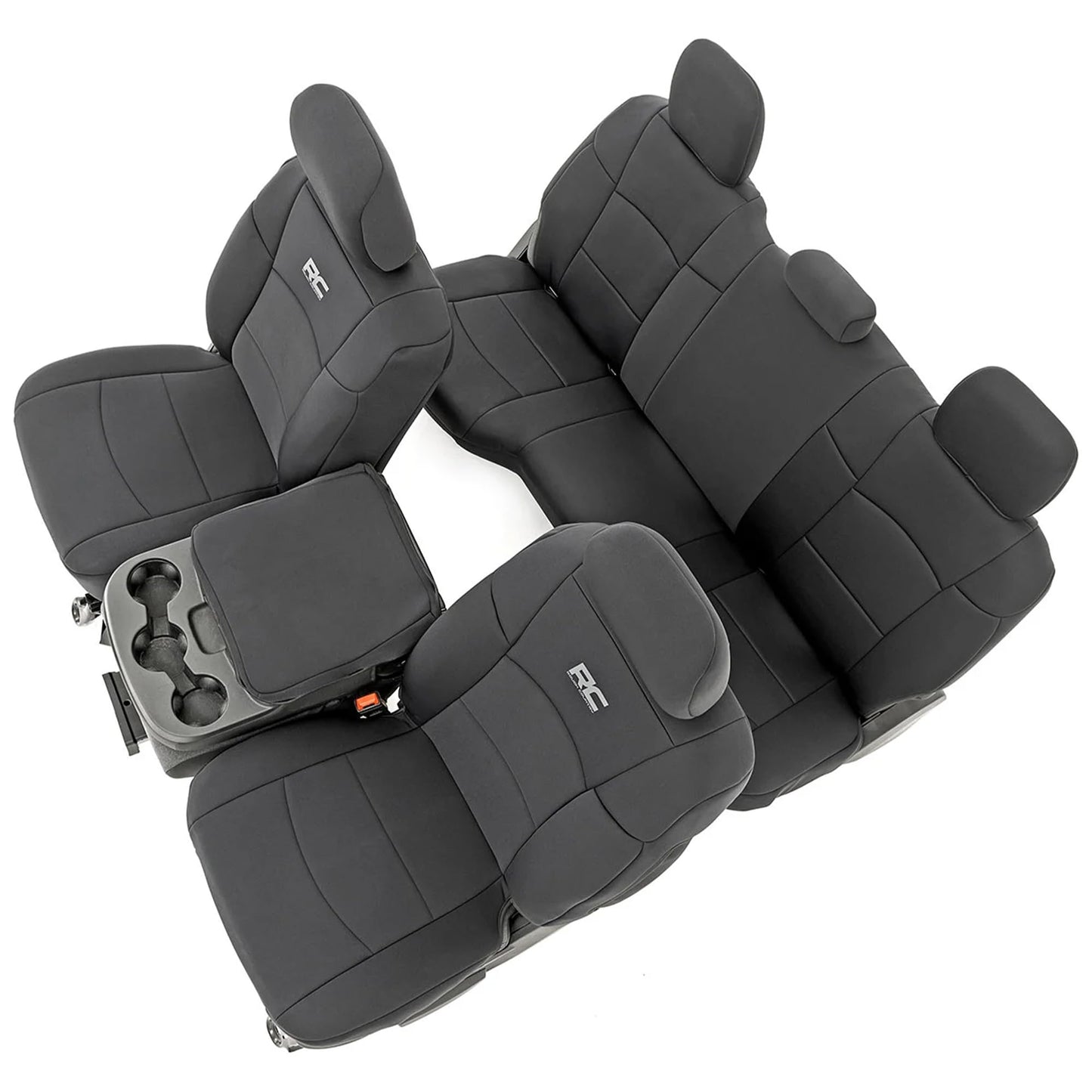 Rough Country Dodge Ram 2019-2024 neoprene seat covers, water/UV resistant, full set.