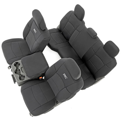 Rough Country Dodge Ram 2019-2024 neoprene seat covers, water/UV resistant, full set.