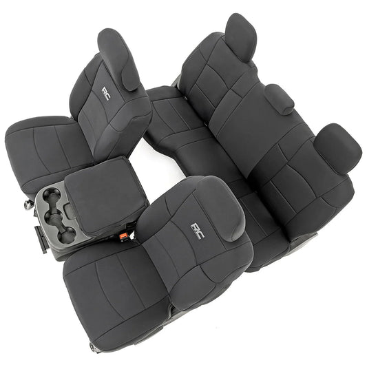 Rough Country Dodge Ram 2019-2024 neoprene seat covers, water/UV resistant, full set.