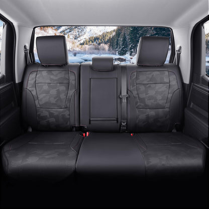 WeatherWard Toyota Tundra 2022-2026 seat covers, black camo, CrewMax/Double Cab full set.