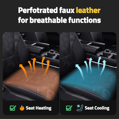 WeatherWard Toyota Tundra 2022-2026 seat covers, black camo, CrewMax/Double Cab full set.