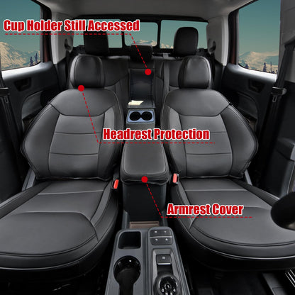 Mabett Ford Maverick seat covers 2022-2026, PU leather, full interior protection, black.