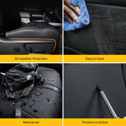 Super Cover Toyota Tundra 2014-2021 leather seat protectors, carbon fiber style, CrewMax only.