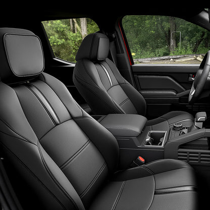 DiffCar Toyota Tacoma 2024-2026 seat covers, faux Nappa leather, custom full set, black.