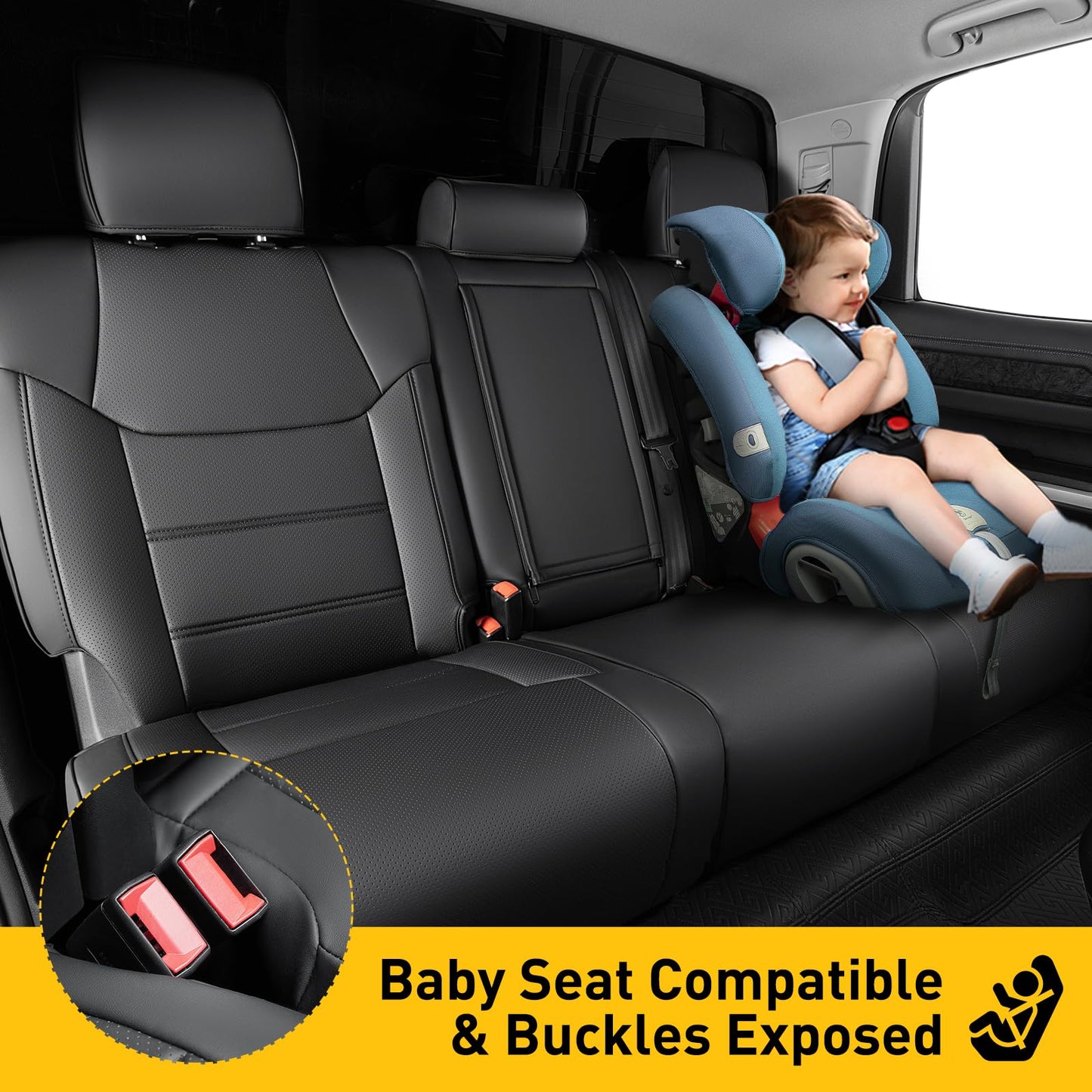 Super Cover Toyota Tundra 2014-2021 leather seat protectors, carbon fiber style, CrewMax only.