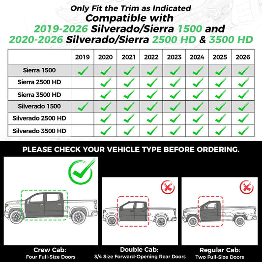 RIDEPOSH Silverado/Sierra leather covers, Crew Cab full set with jump seat cover, black.